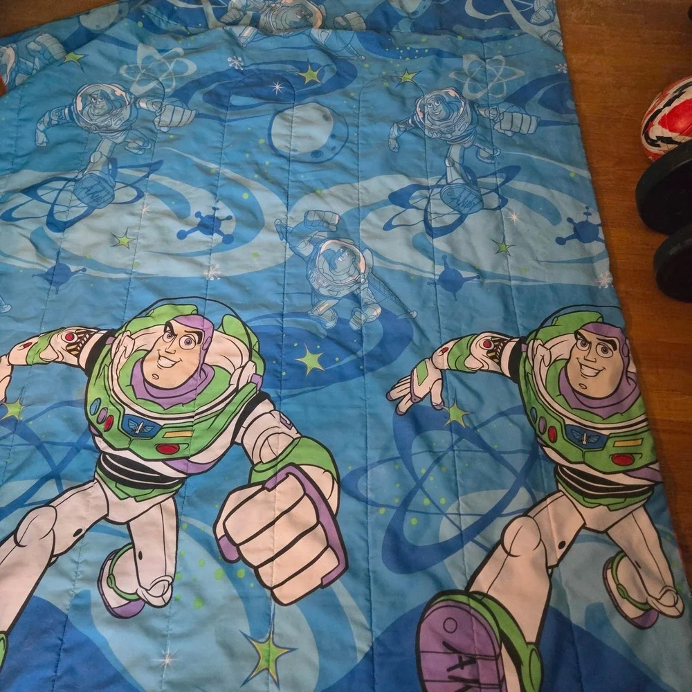 Vintage Disney Toy Story Buzz Lightyear Woody Comforter Reversible Twin